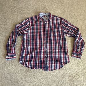 Canterbury of New Zealand Plaid Button Up Long Cotton Sleeve Shirt | Mens XL